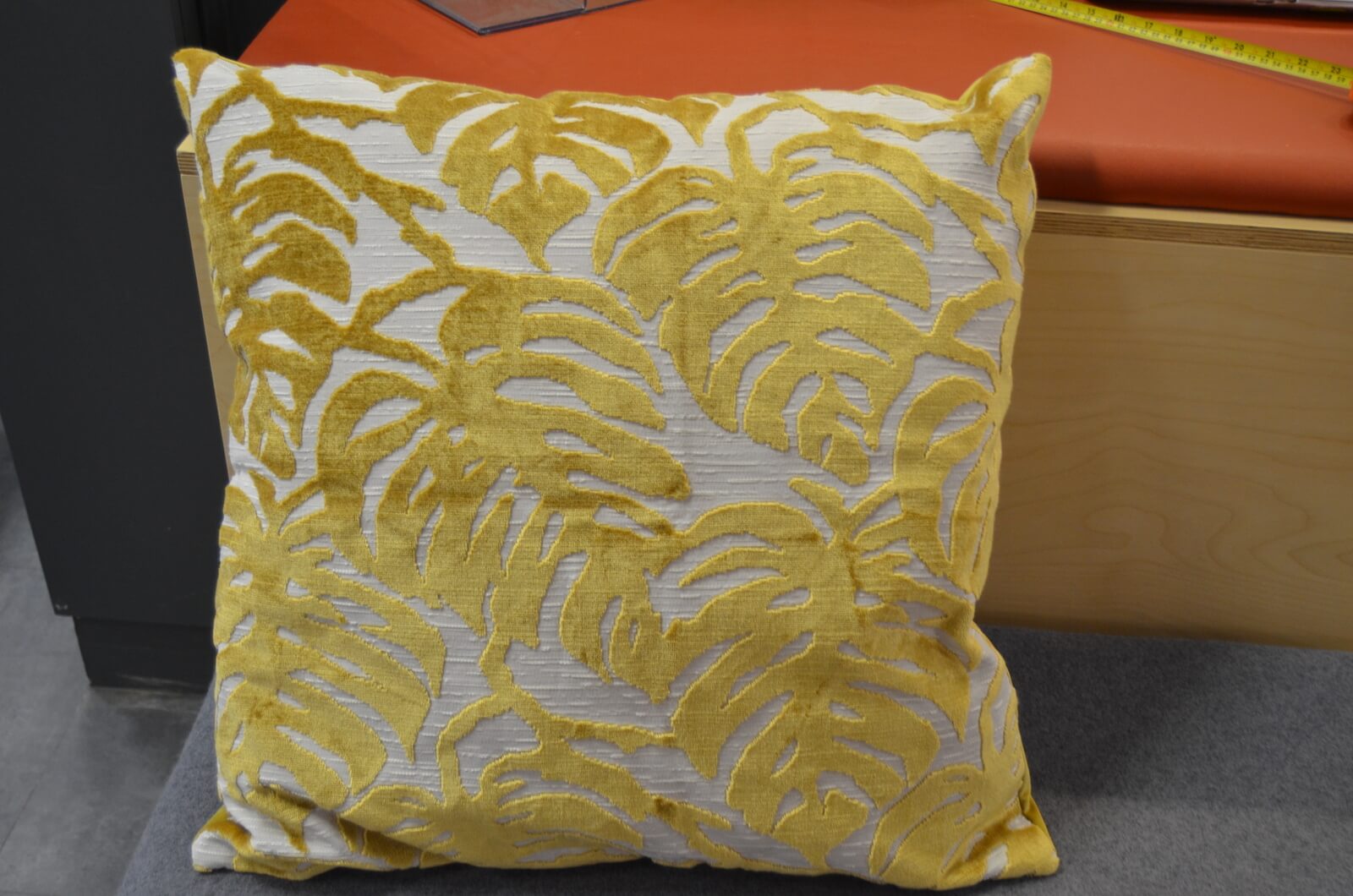 Shops velvet yellow pillow