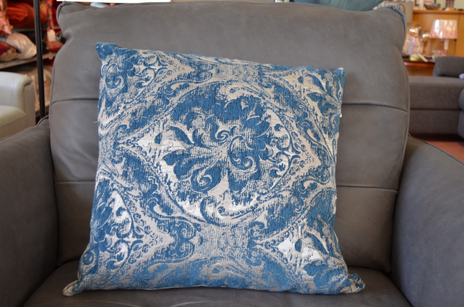 Blue and cheap grey cushions